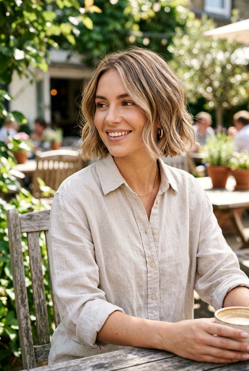 Sandy Blonde Babylights On Textured Bob - 20 blonde babylights for fine hair women - 20 blonde babylights for fine hair women