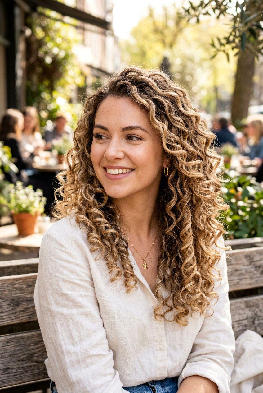 Sandy Blonde Balayage on Curly Hair - 20 sandy blonde balayage - 20 sandy blonde balayage