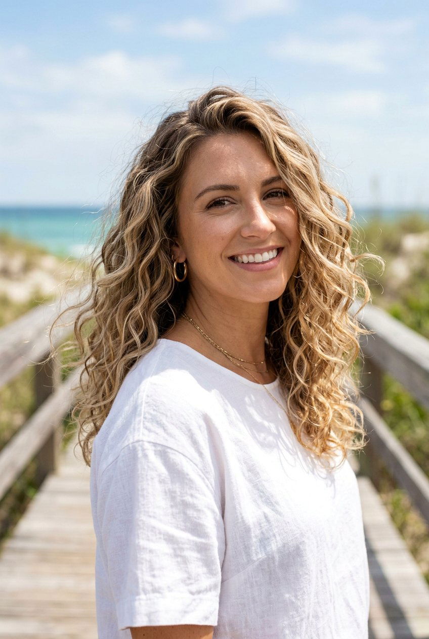 Sandy Blonde Balayage on Loose Curls - 20 blonde balayage for curly hair - 20 blonde balayage for curly hair