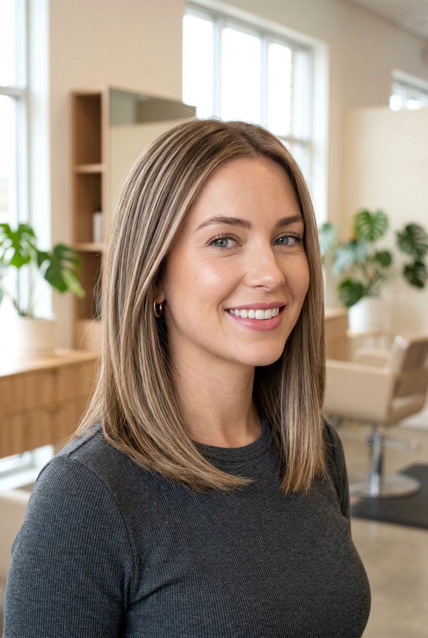 Sandy Blonde Ribbon Highlights on Light Brunette Hair - 20 brunette ribbon highlights - 20 brunette ribbon highlights