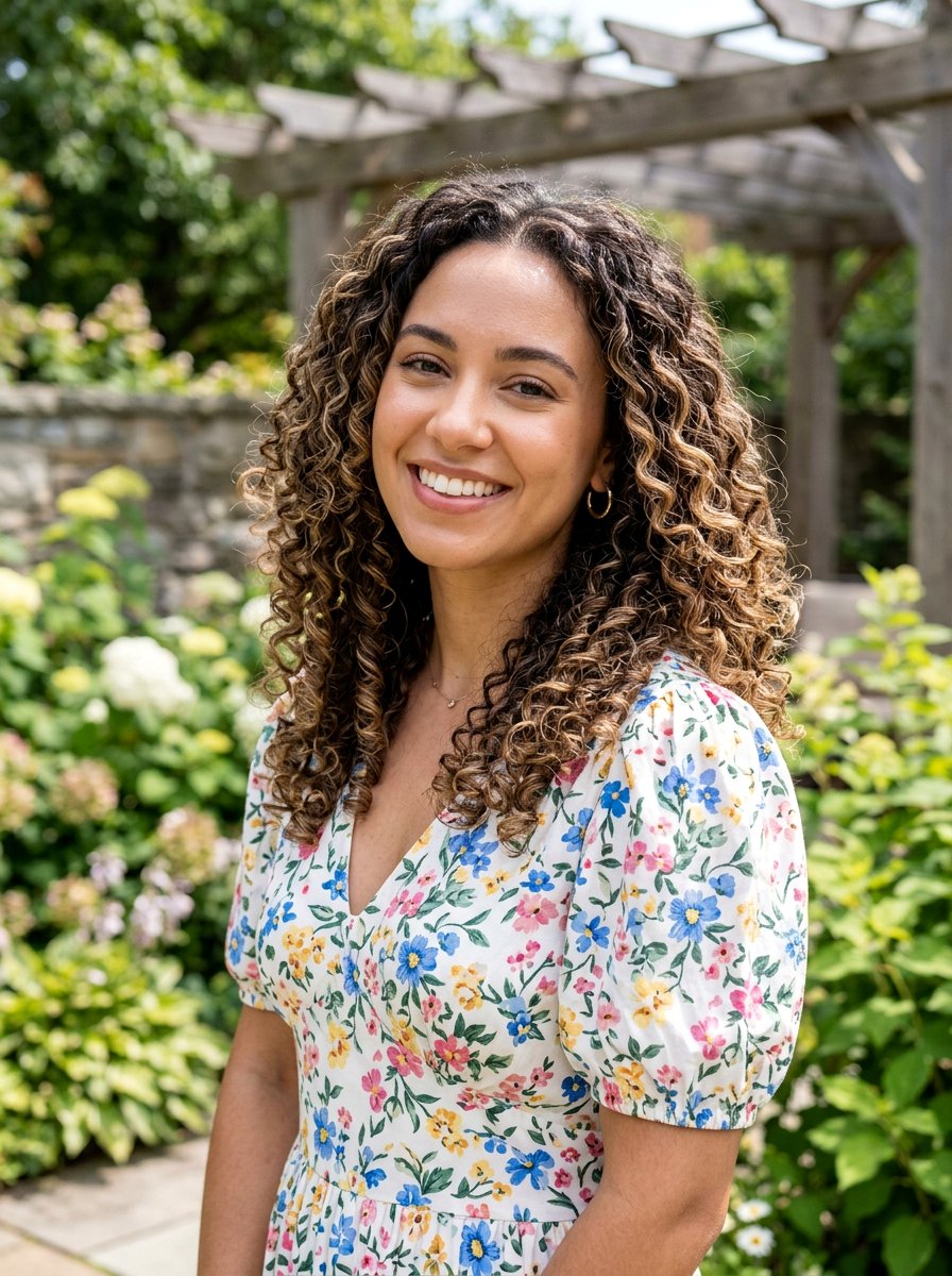 Sandy Bronde Babylights on Natural Curly Hair - 20 sandy bronde with babylights - 20 sandy bronde with babylights