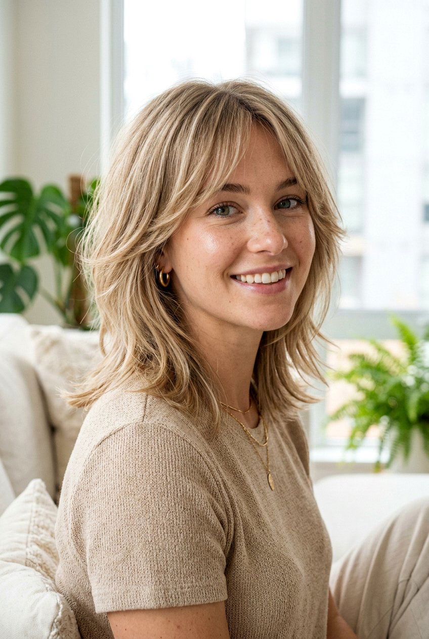 Sandy blonde feathered cut - 20 hair color ideas for short hair - 20 hair color ideas for short hair