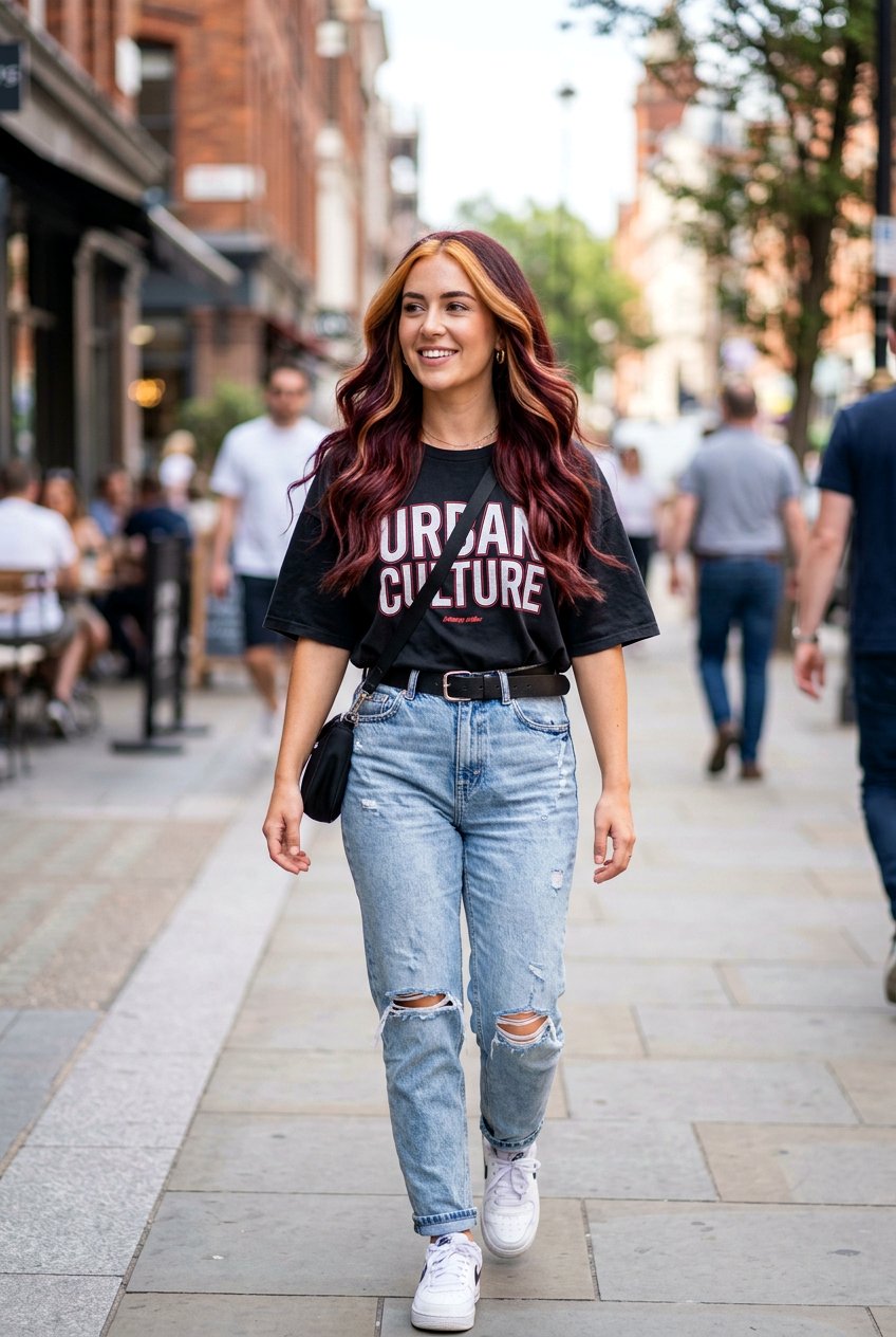 Sangria Balayage With Money Piece - 20 sangria balayage hair - 20 sangria balayage hair