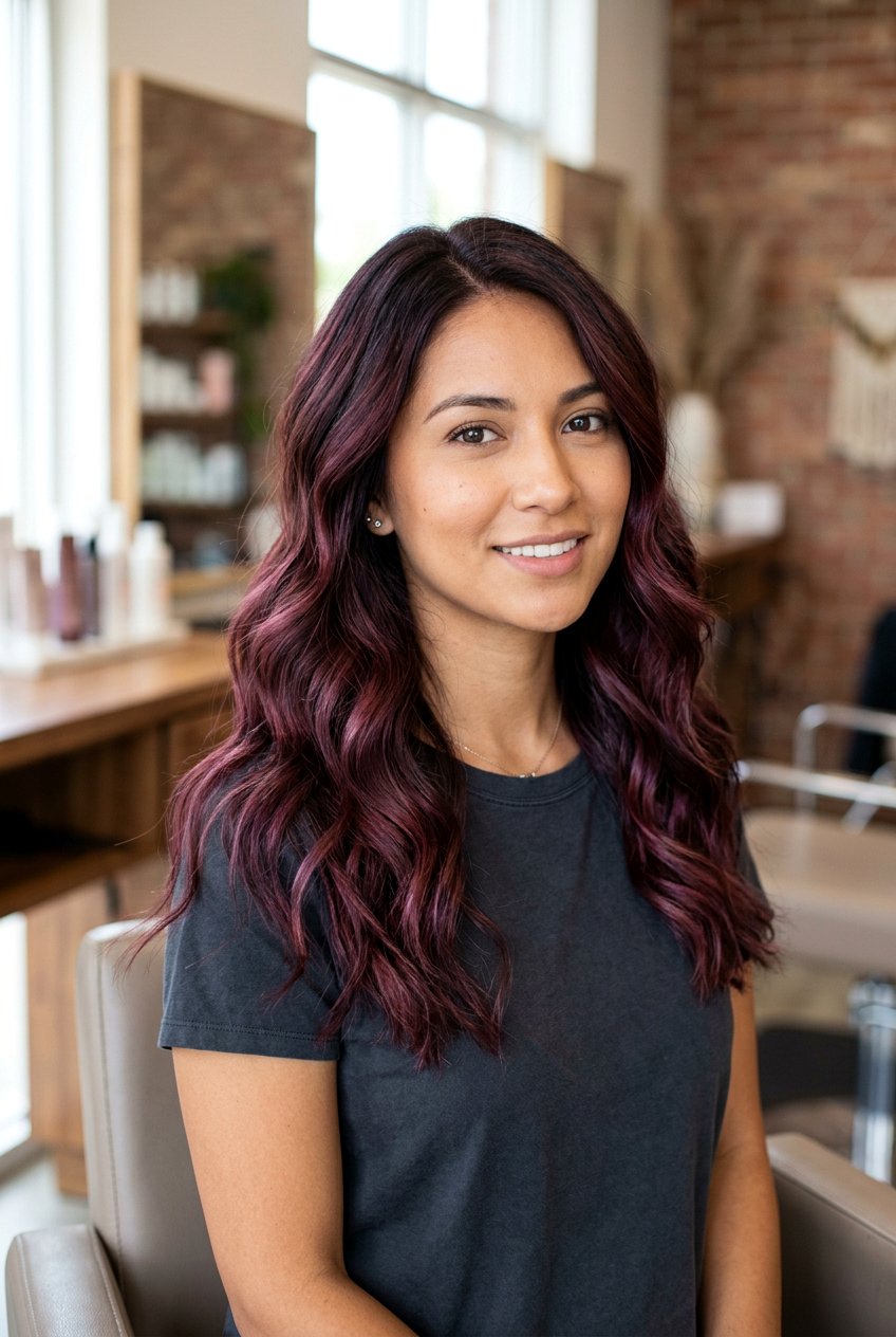 Sangria Balayage With Plum Tones - 20 sangria balayage hair - 20 sangria balayage hair