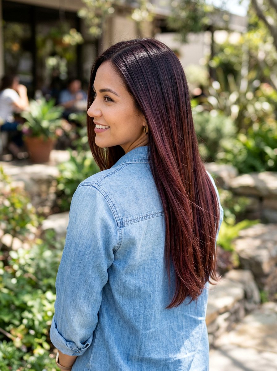 Sangria Brunette Balayage On Dark Brown Hair - 20 sangria brunette balayage - 20 sangria brunette balayage