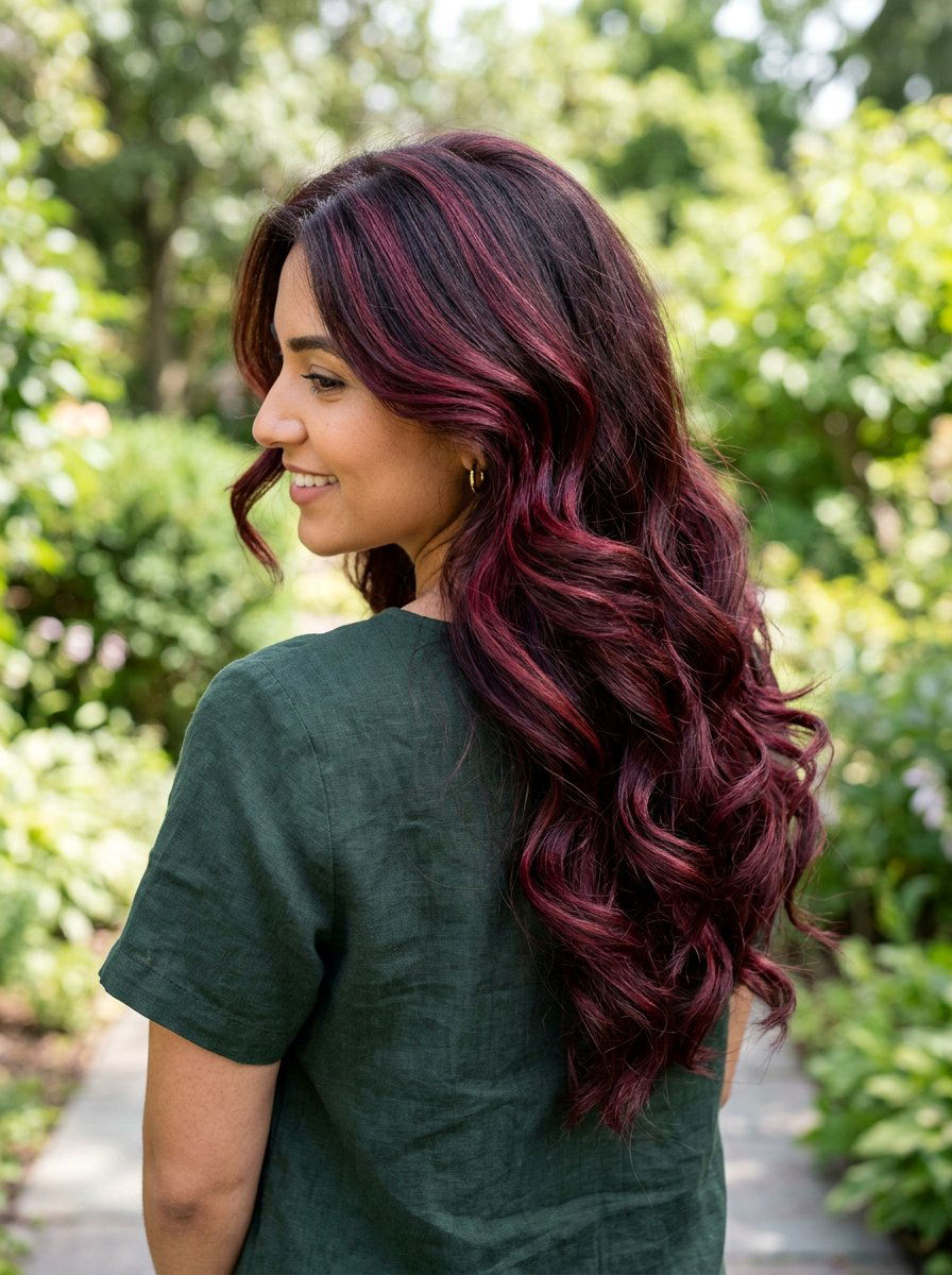 Sangria Brunette Balayage On Thick Hair - 20 sangria brunette balayage - 20 sangria brunette balayage