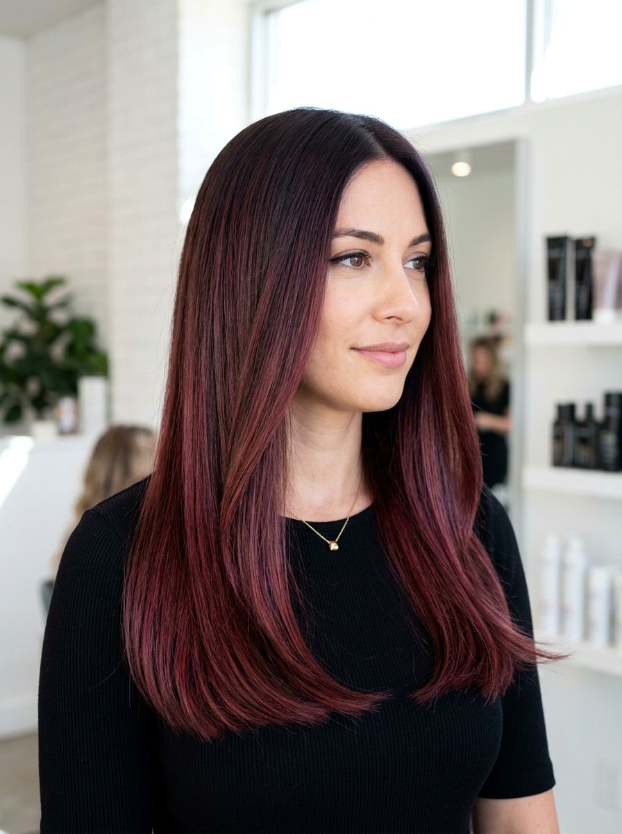Sangria Brunette Balayage With Shadow Root - 20 sangria brunette balayage