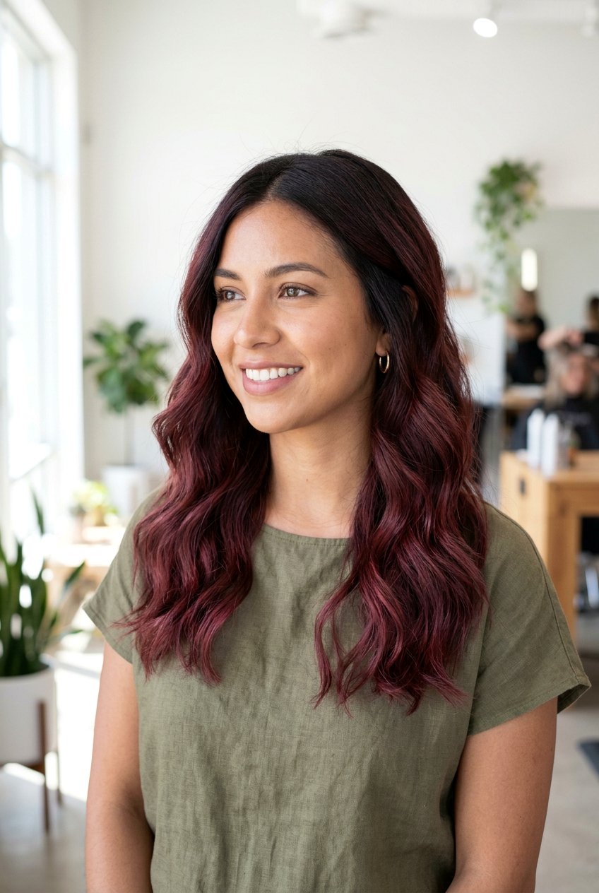 Sangria Red Low Maintenance Grow Out Look - 20 sangria red hair color - 20 sangria red hair color