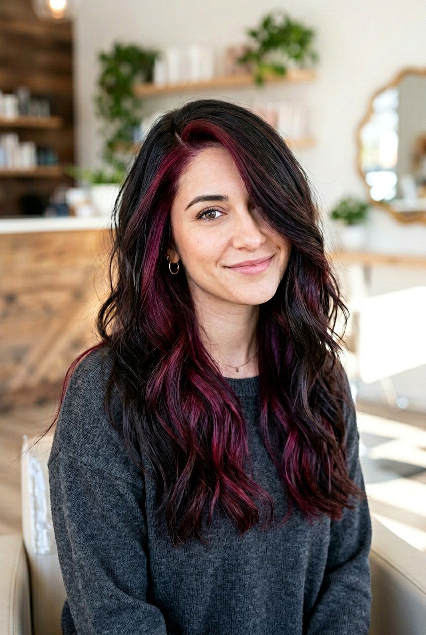Sangria Red Peekaboo Color - 20 sangria red hair color - 20 sangria red hair color