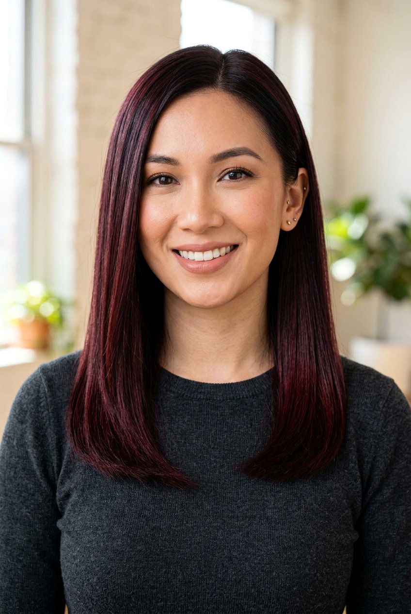 Sangria Red on Dark Hair - 20 sangria red hair color - 20 sangria red hair color