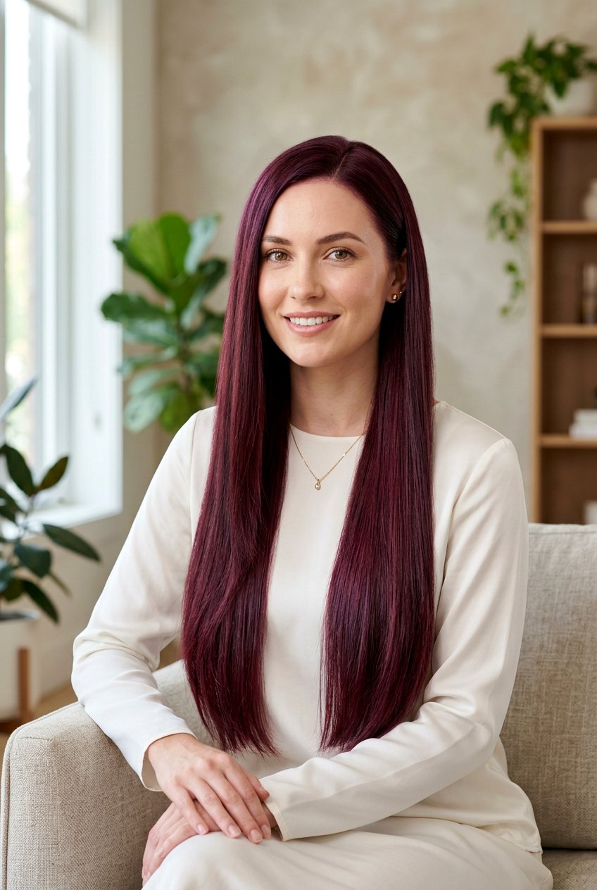 Sangria Red with Violet Undertones - 20 sangria red hair color - 20 sangria red hair color