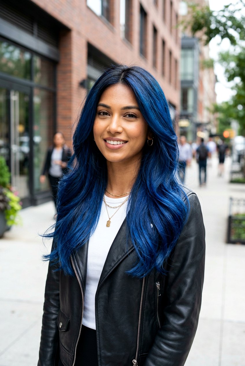 Sapphire Blue Hair with Dark Roots - 20 sapphire blue hair color - 20 sapphire blue hair color