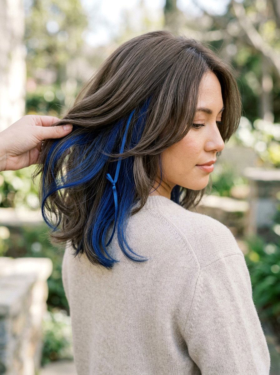 Sapphire Peekaboo On Ash Brown Hair - 20 sapphire peekaboo hair color - 20 sapphire peekaboo hair color