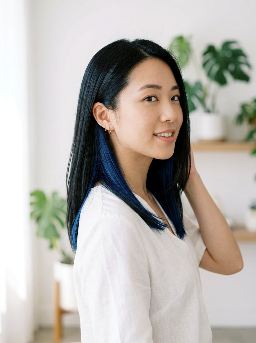 Sapphire Peekaboo On Black Hair - 20 sapphire peekaboo hair color - 20 sapphire peekaboo hair color