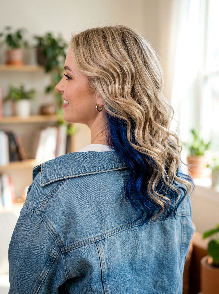 Sapphire Peekaboo On Blonde Hair - 20 sapphire peekaboo hair color - 20 sapphire peekaboo hair color