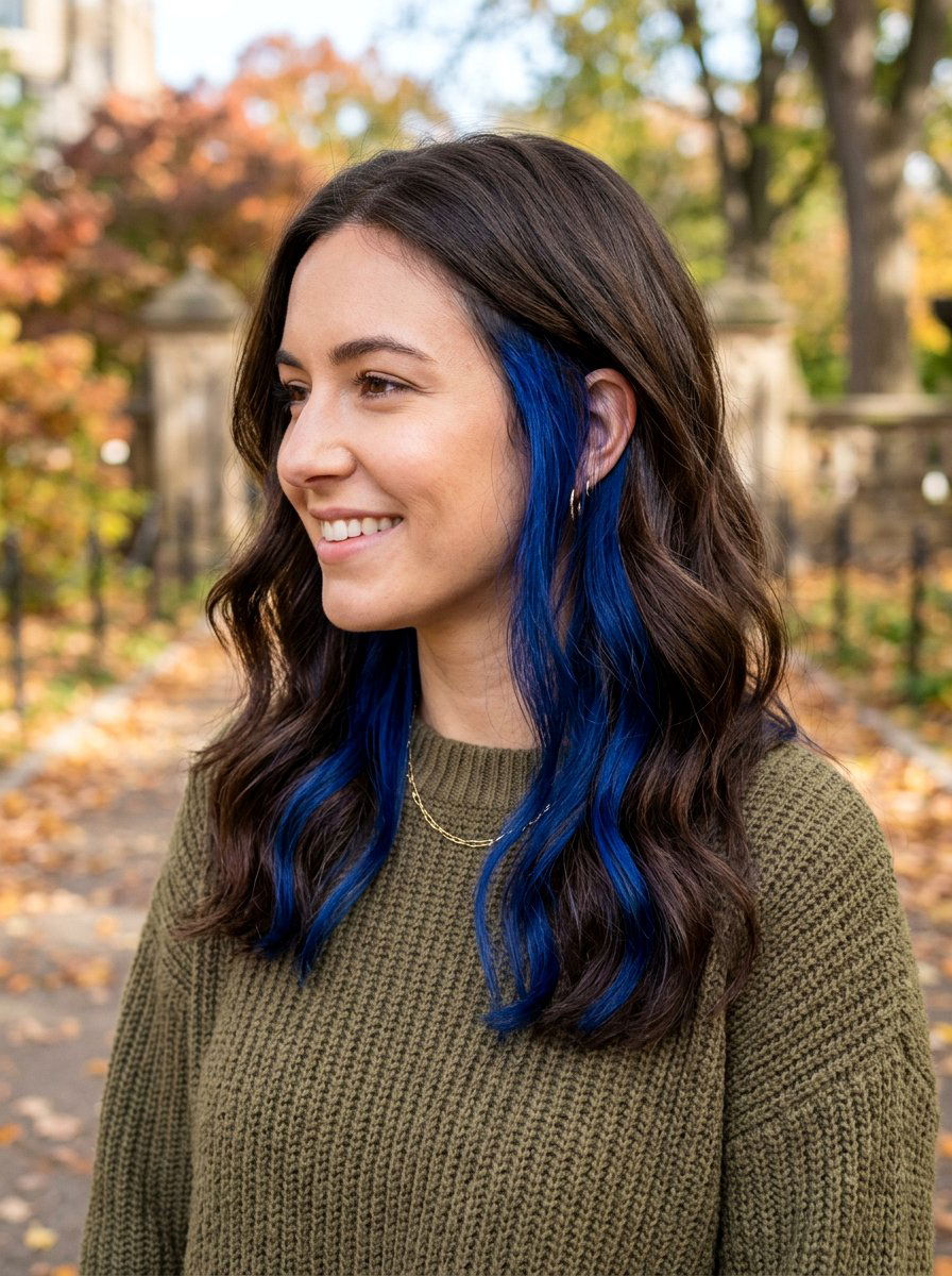 Sapphire Peekaboo On Dark Brown Hair - 20 sapphire peekaboo hair color - 20 sapphire peekaboo hair color