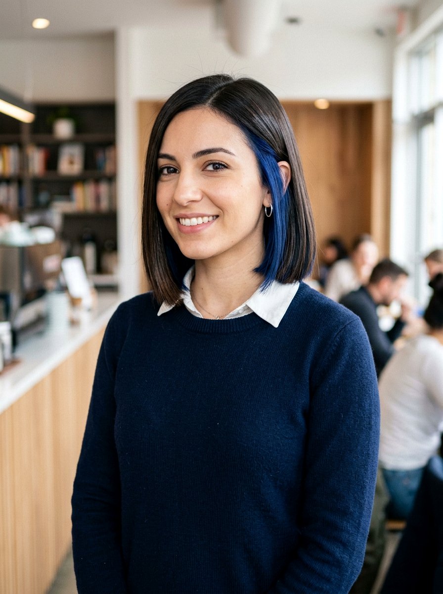 Sapphire Peekaboo On Short Bob Haircut - 20 sapphire peekaboo hair color - 20 sapphire peekaboo hair color