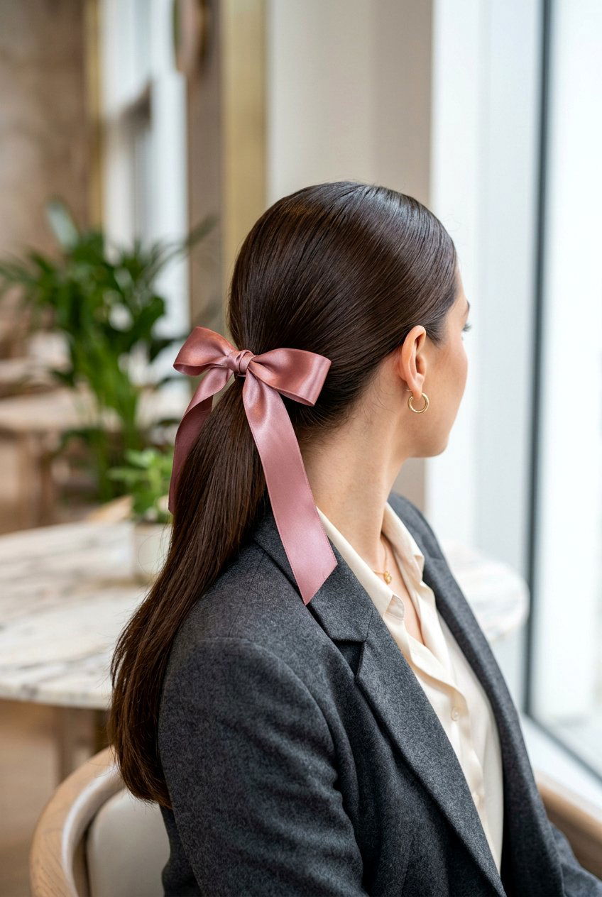 Satin Ribbon Ponytail - 20 ribbon ponytail hairstyles - 20 ribbon ponytail hairstyles