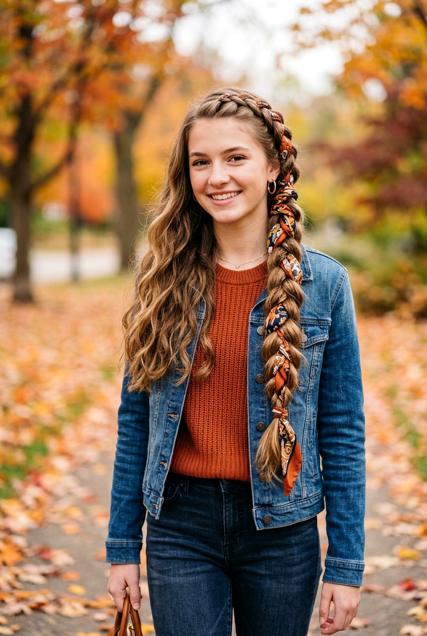Scarf Braid Long Hair - 20 school hairstyle for teenage girls with long hair - 20 school hairstyle for teenage girls with long hair