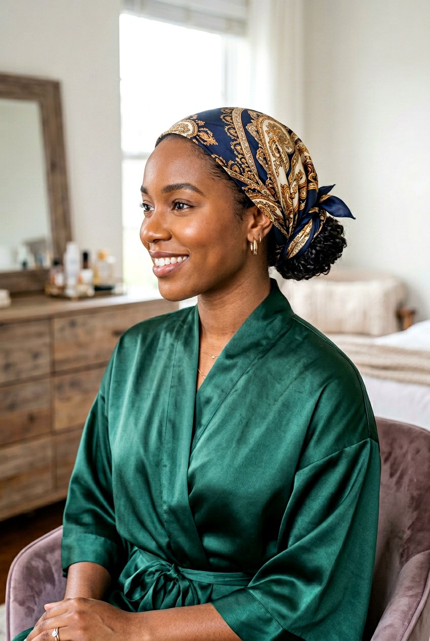 Scarf Covered Bun - 20 overnight bun curls for shoulder length hair - 20 overnight bun curls for shoulder length hair