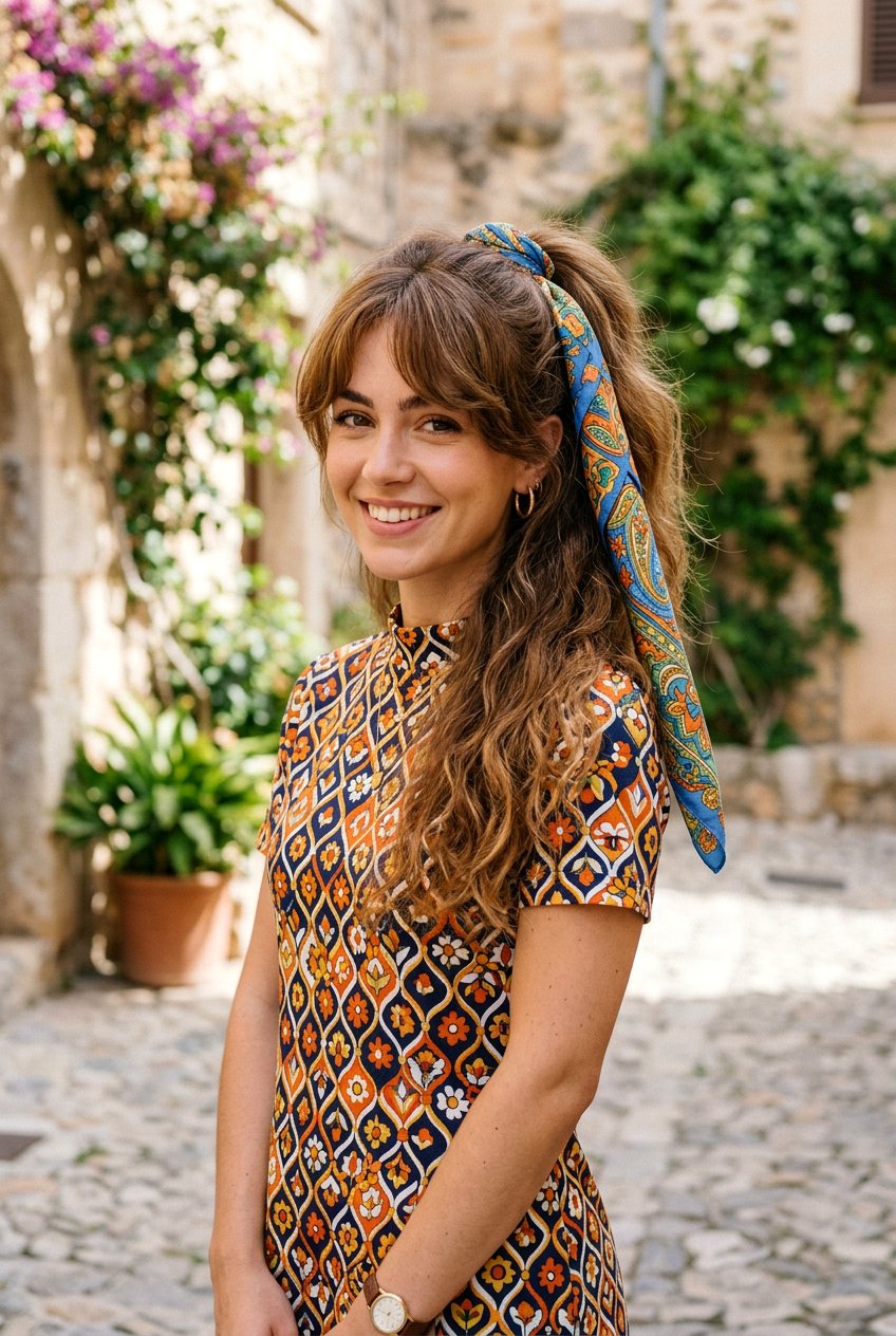 Scarf Ponytail With Bangs - 20 summer ponytail with scarf - 20 summer ponytail with scarf