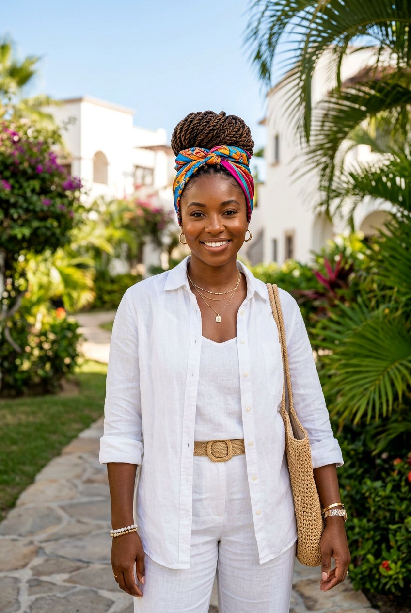 Scarf Senegalese Twist Bun - 20 senegalese twists bun for women - 20 senegalese twists bun for women