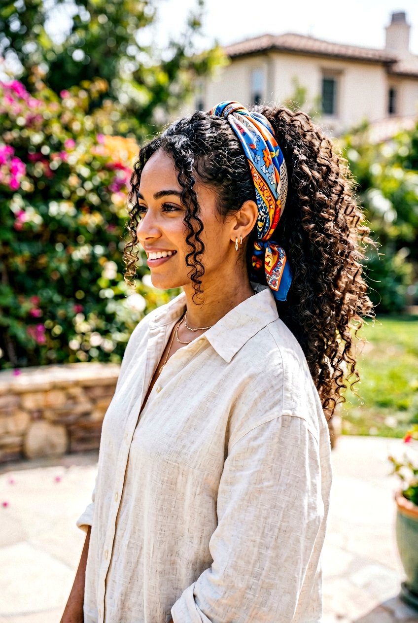 Scarf Wrap Curly Ponytail - 20 curly ponytail for natural hair - 20 curly ponytail for natural hair