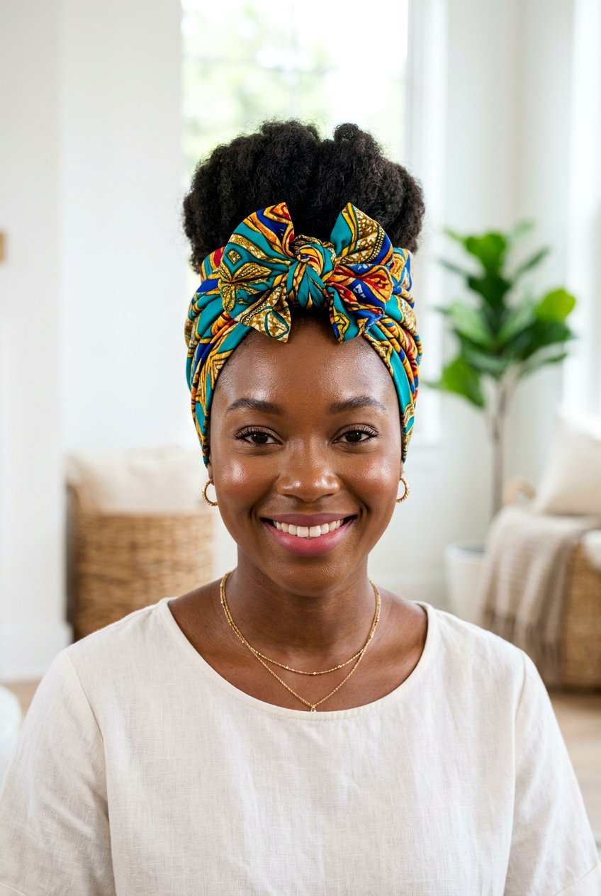 Scarf Wrap Updo - 20 natural hair updo for black women - 20 natural hair updo for black women