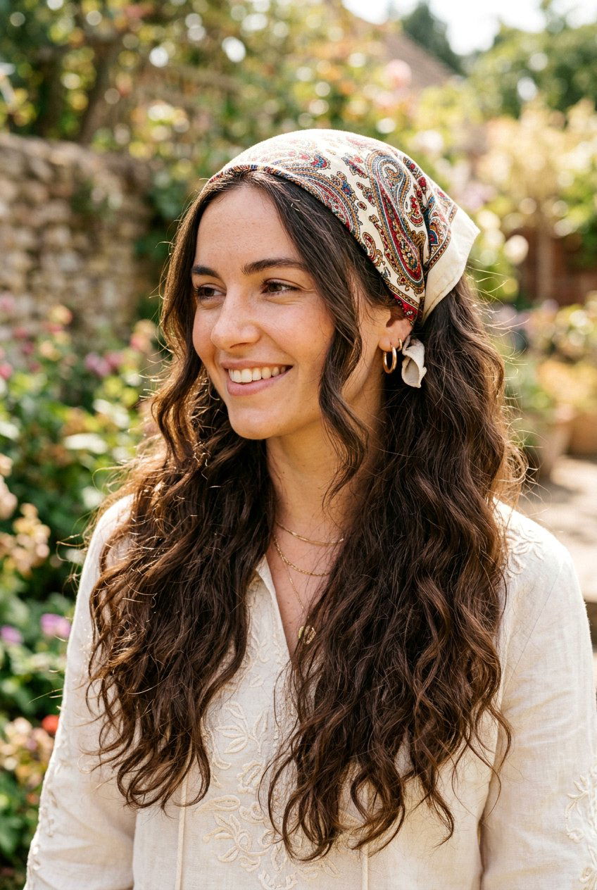 Scarf Wrap Waves - 20 boho festival waves hairstyle - 20 boho festival waves hairstyle