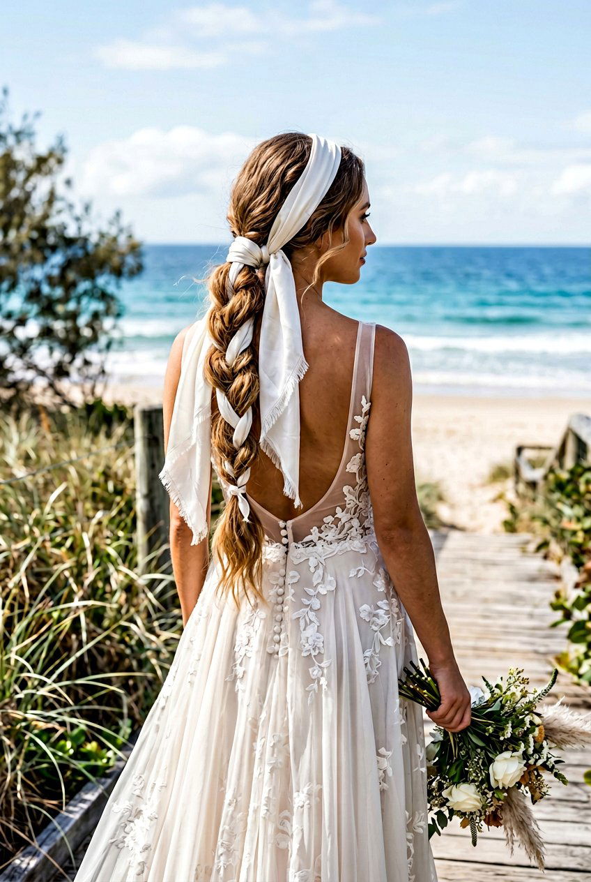 Scarf Wrapped Ponytail - 20 boho bridal ponytail - 20 boho bridal ponytail