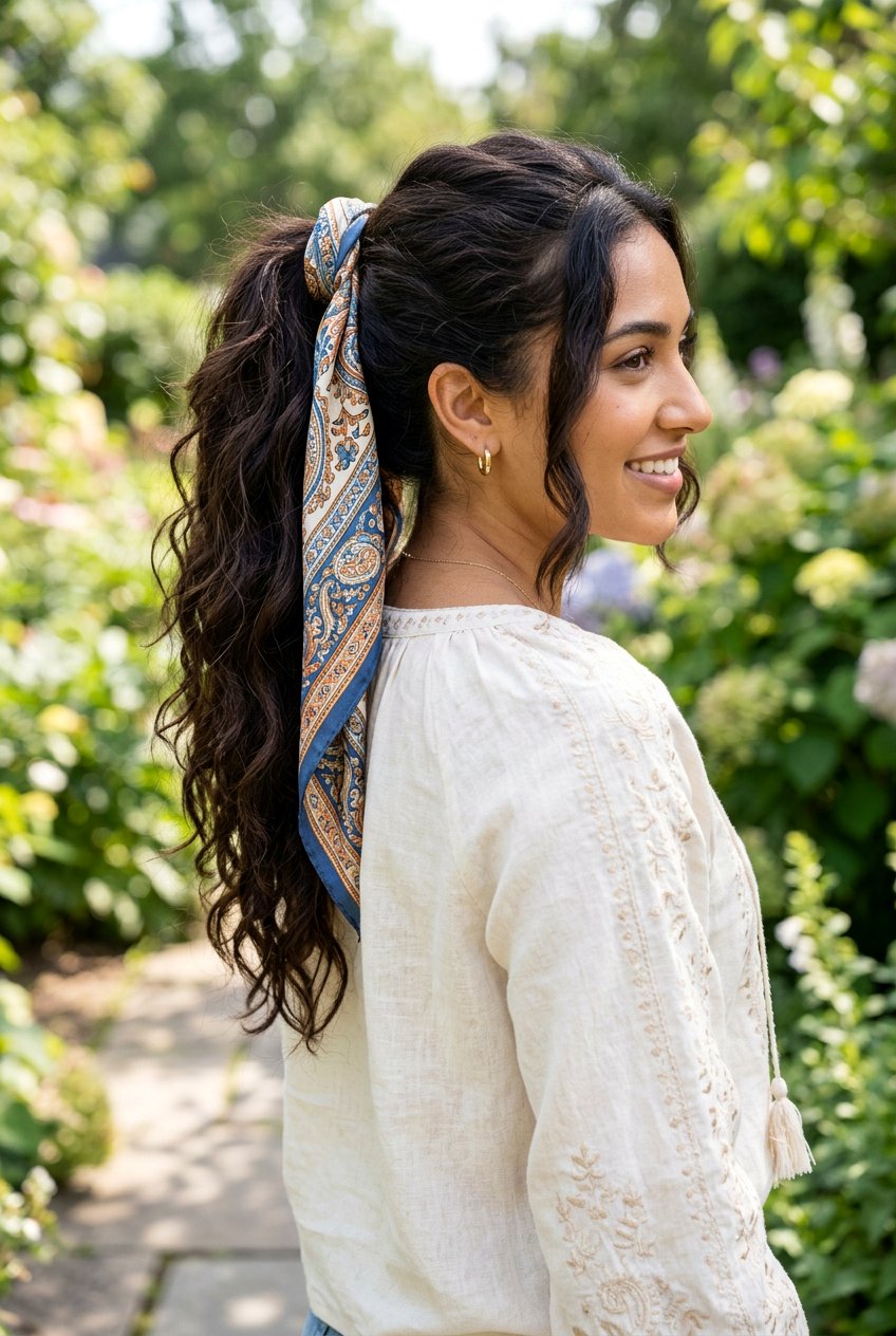 Scarf Wrapped Ponytail Waves - 20 overnight ponytail waves - 20 overnight ponytail waves