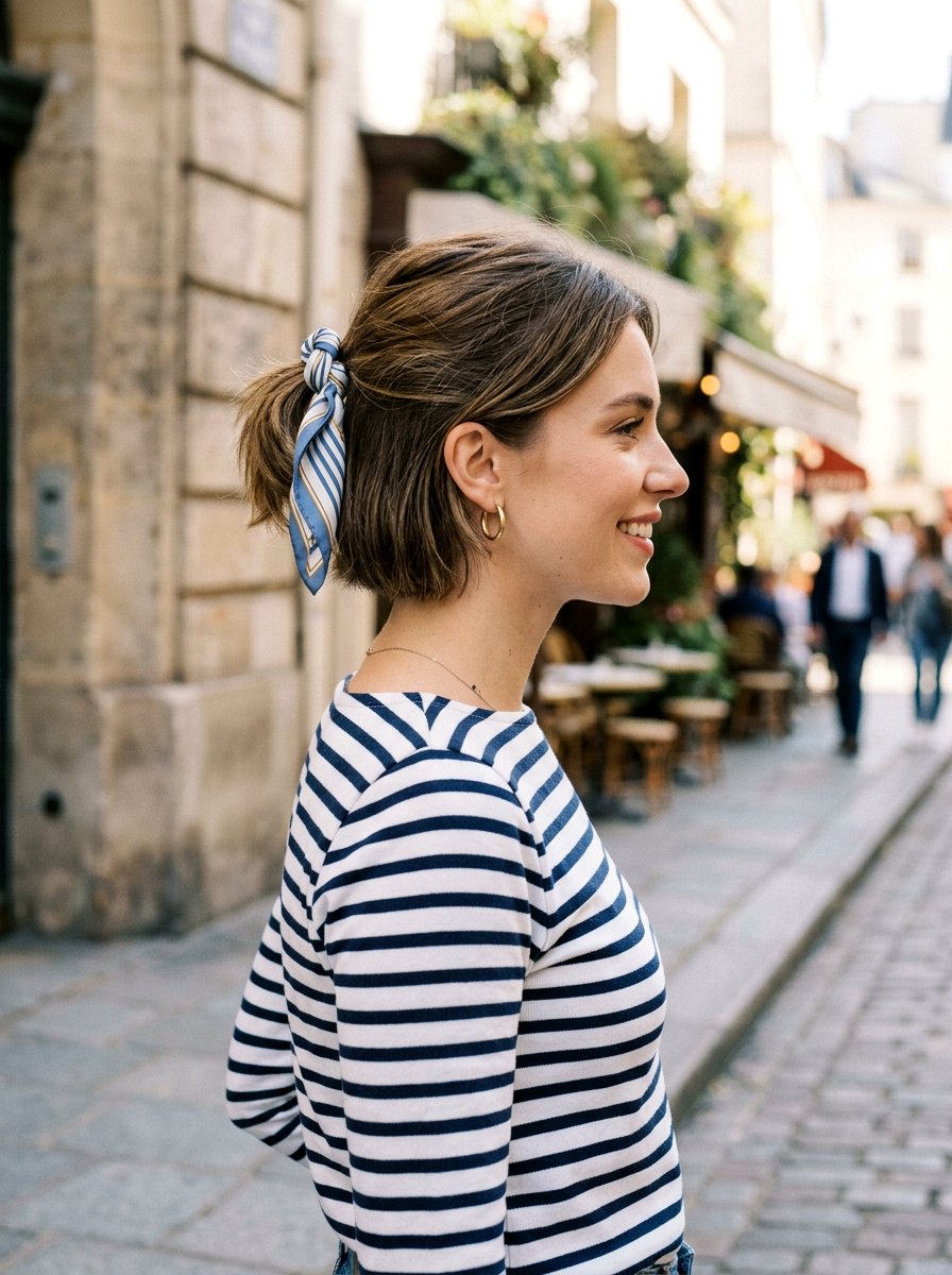 Scarf tied ponytail for short hair - 20 silk scarf ponytail hairstyle - 20 silk scarf ponytail hairstyle