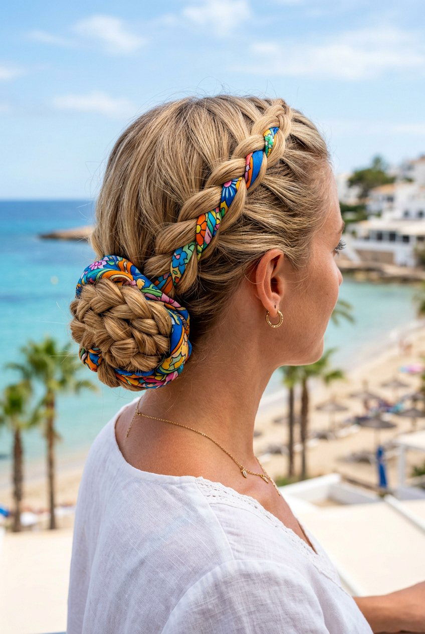 Scarf updo - 20 easy updo hairstyles - 20 easy updo hairstyles