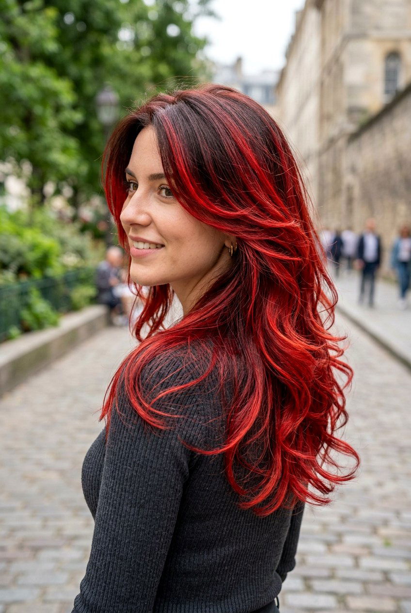 Scarlet red ombre layers - 20 red ombre hair color - 20 red ombre hair color
