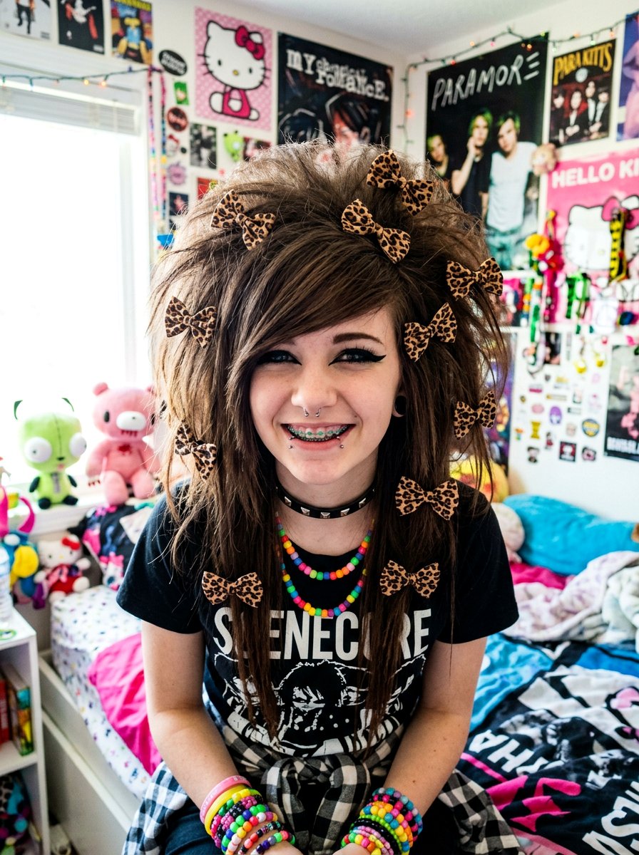 Scene Hair With Bows - 20 scene haircut for teenage girls - 20 scene haircut for teenage girls