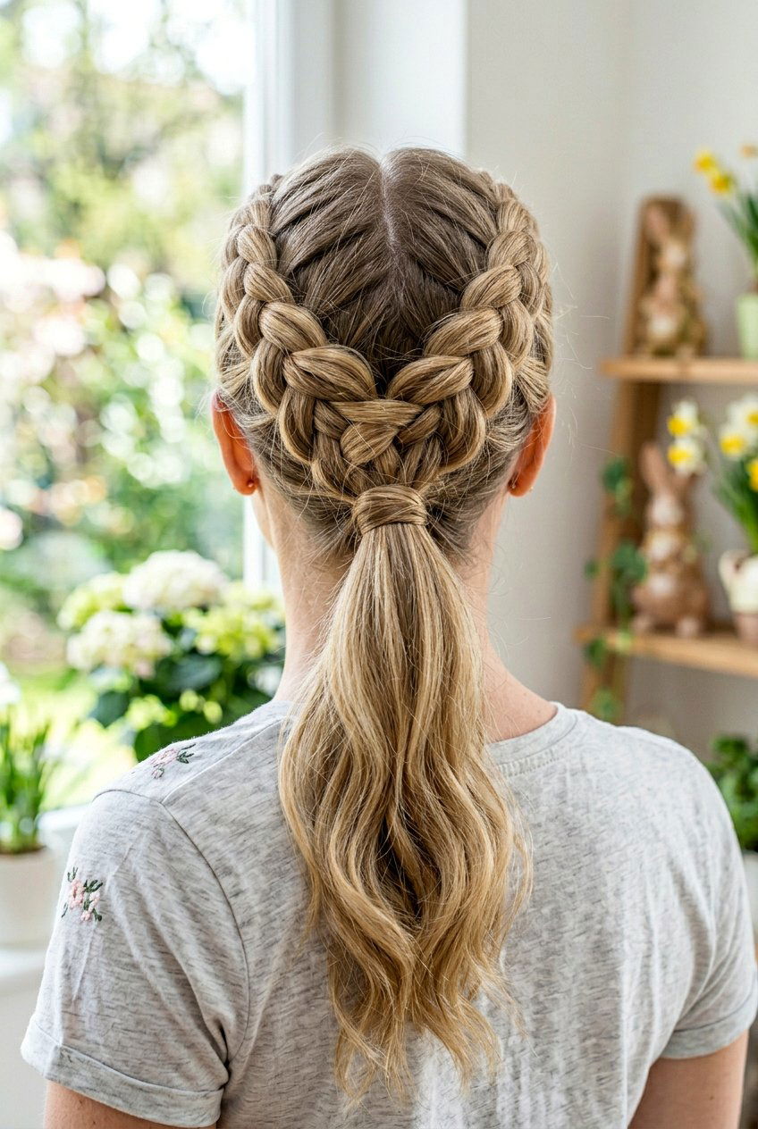 Scrossed Dutch Braids Easter Hairstyle - 20 easter braid hairstyles - 20 easter braid hairstyles