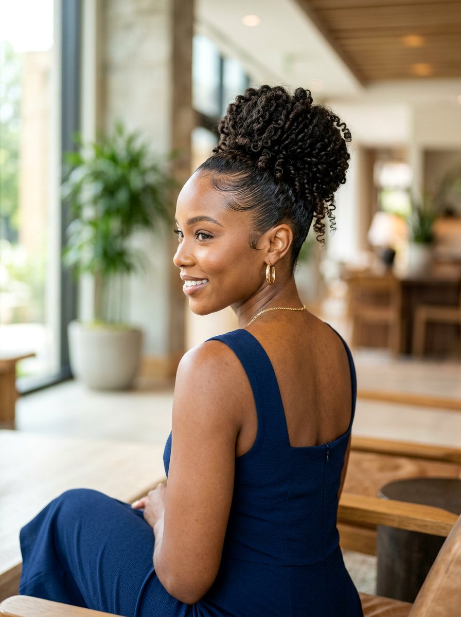 Sculpted Bun For Natural Curls - 20 sculpted bun hairstyle - 20 sculpted bun hairstyle