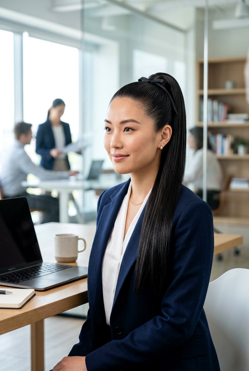 Sculpted Sleek Ponytail For Work - 20 sleek ponytail for office - 20 sleek ponytail for office