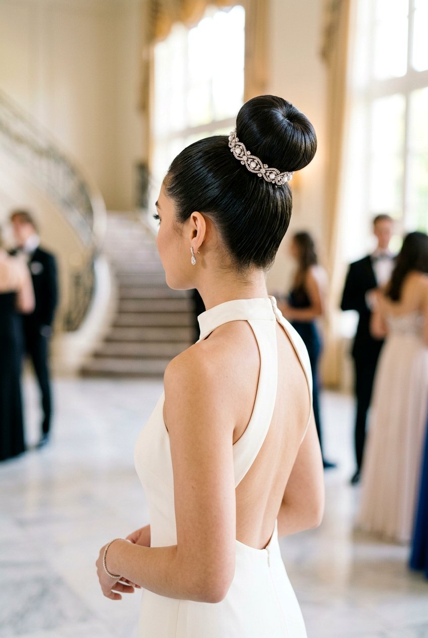 Sculpted Top Knot for Prom - 20 prom bun hairstyles - 20 prom bun hairstyles