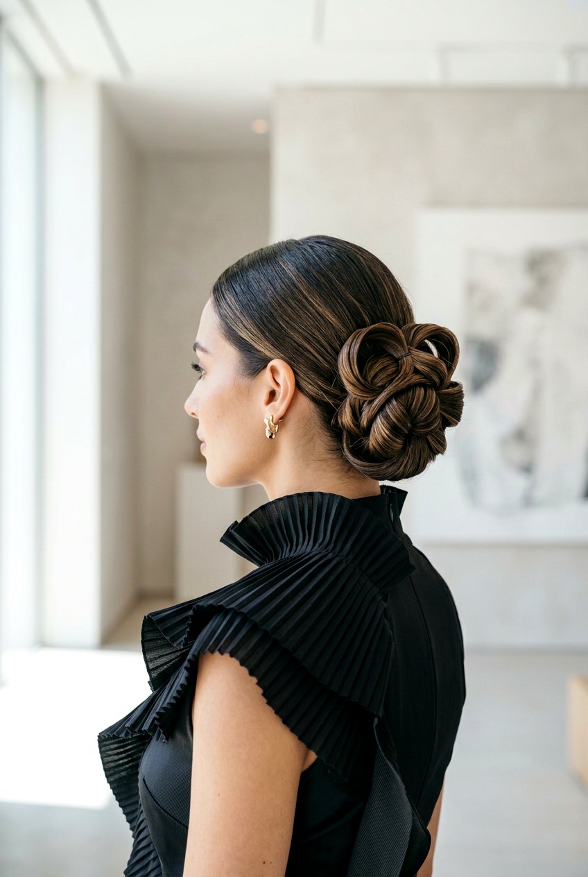 Sculptural Low Bun With Center Part - 20 clean girl low bun with center part - 20 clean girl low bun with center part