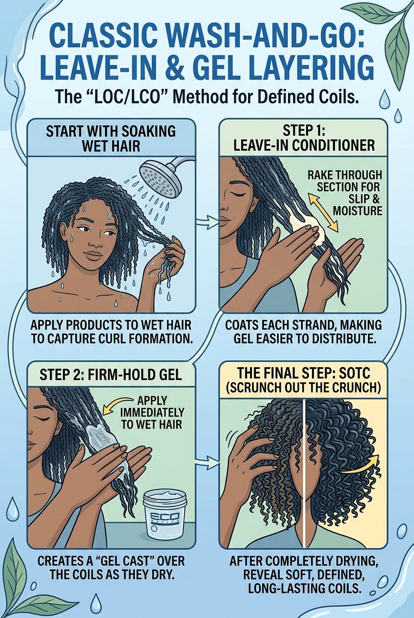 Section Wash and Go Method for Thick 4C Natural Hair - 20 defined wash and go for 4c hair - 20 defined wash and go for 4c hair