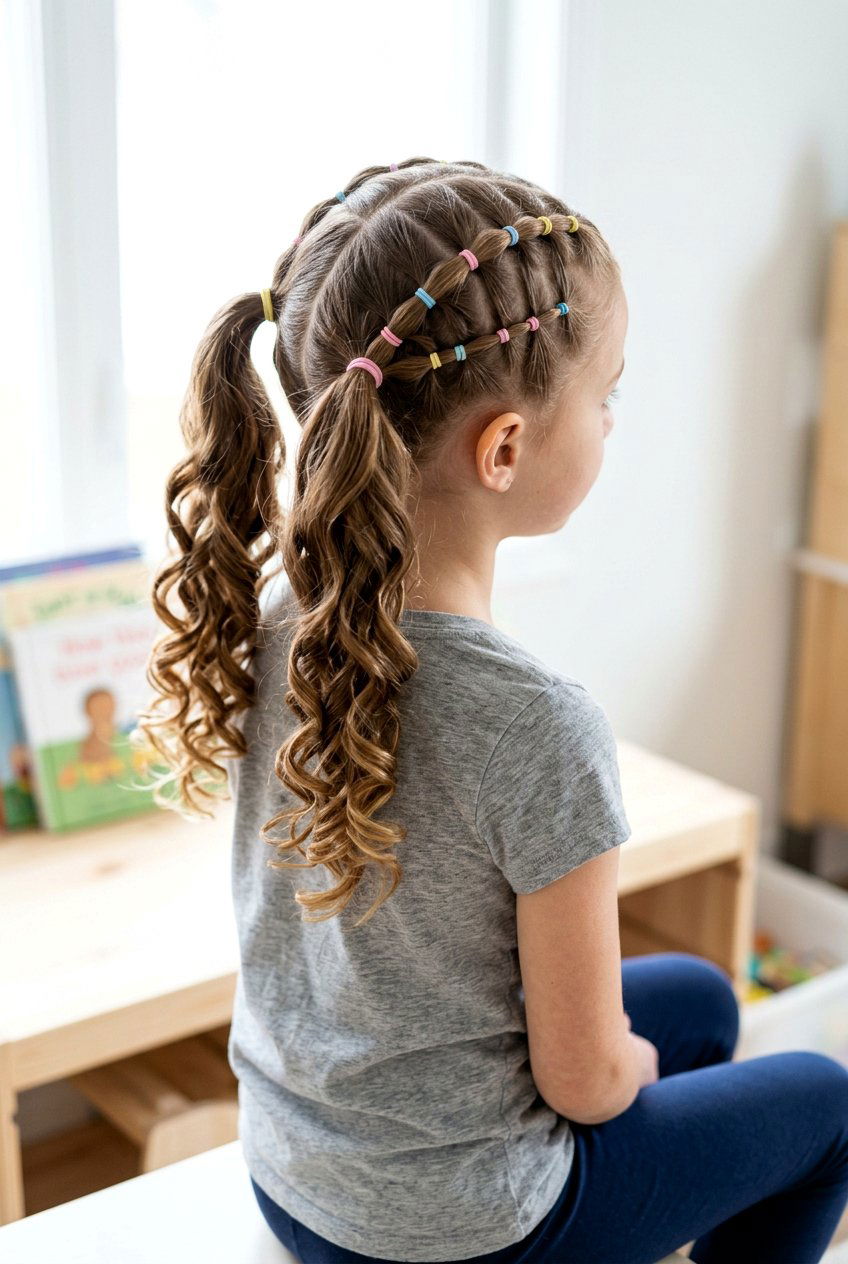 Sectioned Pigtail Curls For Girls - 20 pigtail curls for girls - 20 pigtail curls for girls