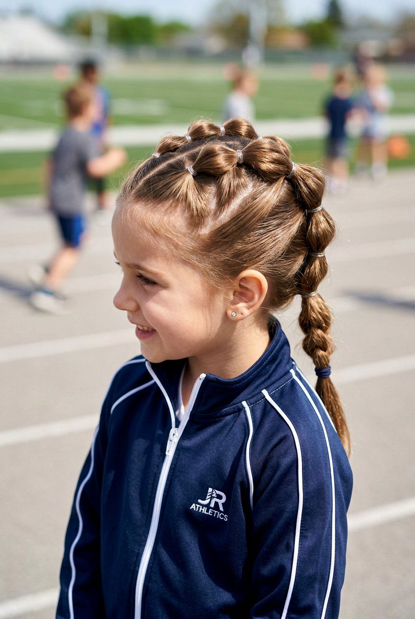 Sectioned Top Bubble Braid - 20 bubble braid for little girls - 20 bubble braid for little girls