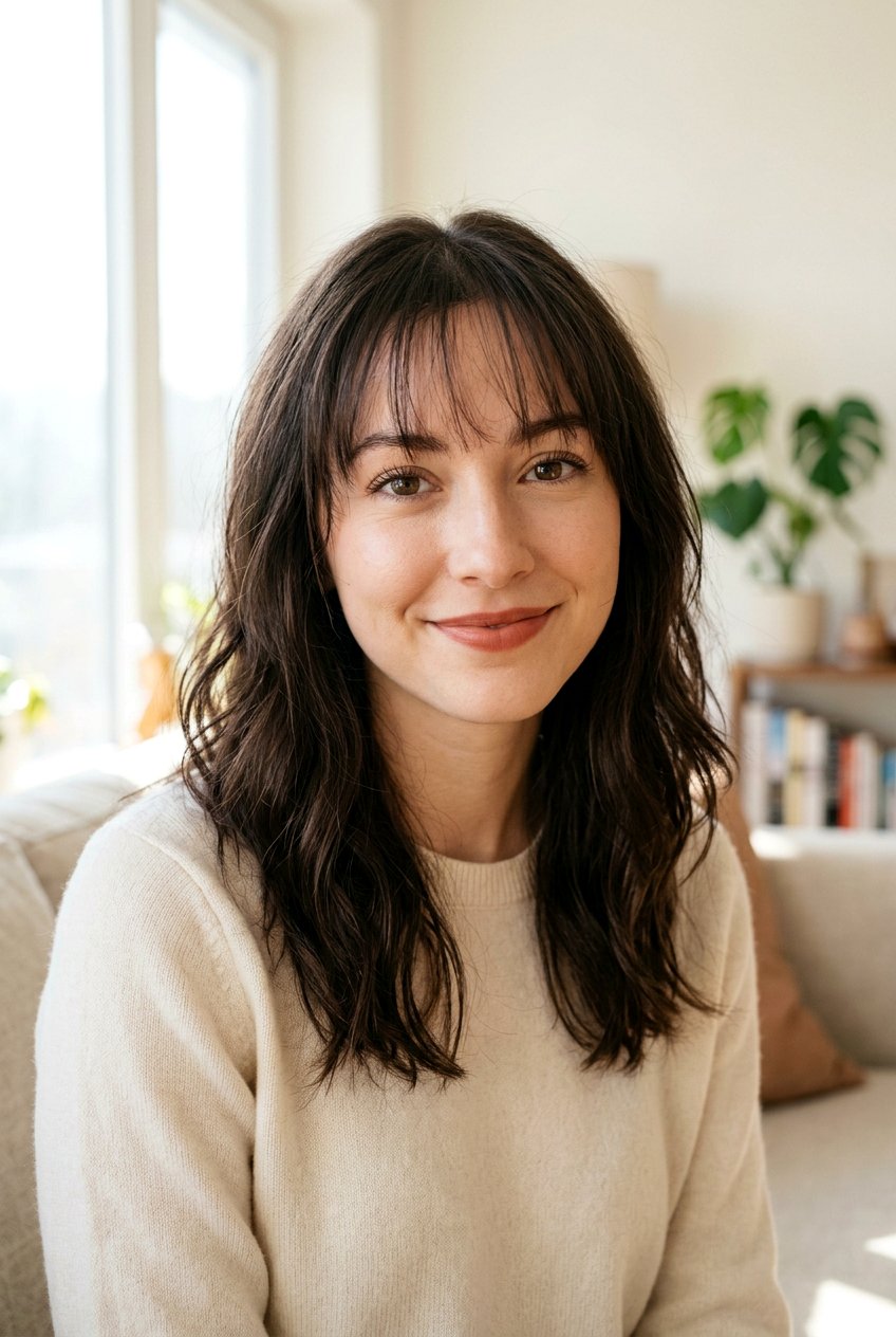 See Through Bangs - 20 korean hairstyles for women - 20 korean hairstyles for women