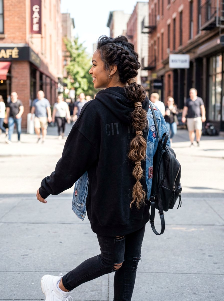 Segmented Braid Ponytail - 20 overnight braided ponytail waves - 20 overnight braided ponytail waves