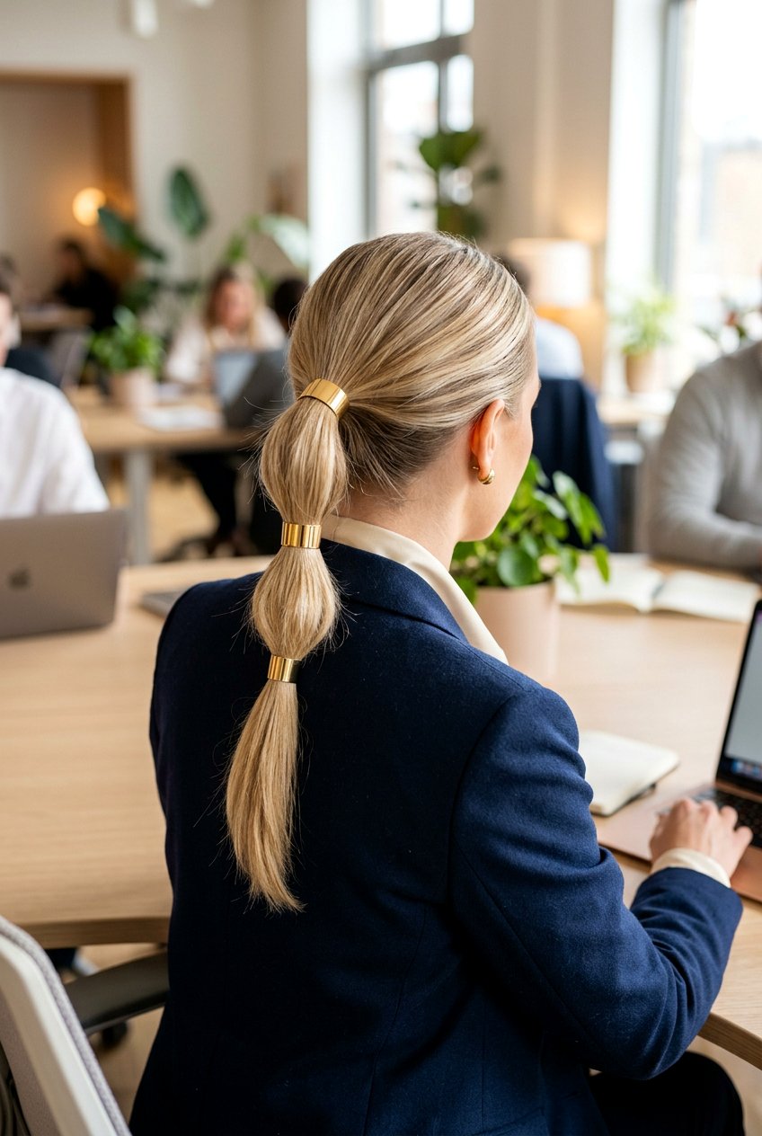 Segmented Office Ponytail - 20 elegant office ponytail for fine hair - 20 elegant office ponytail for fine hair