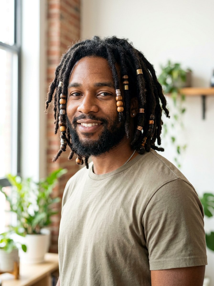 Semi Freeform Locs With Beads - 20 semi freeform loc styles men - 20 semi freeform loc styles men
