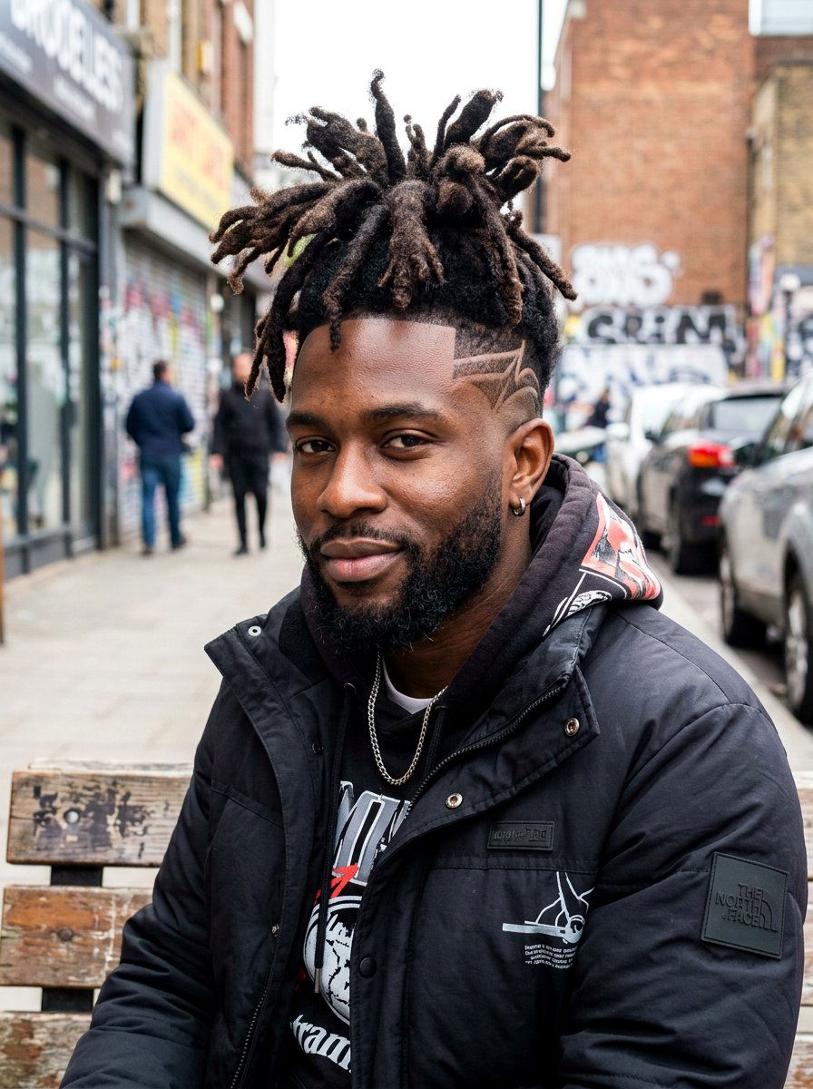 Semi Freeform Locs With Designed Fade - 20 semi freeform loc styles men - 20 semi freeform loc styles men