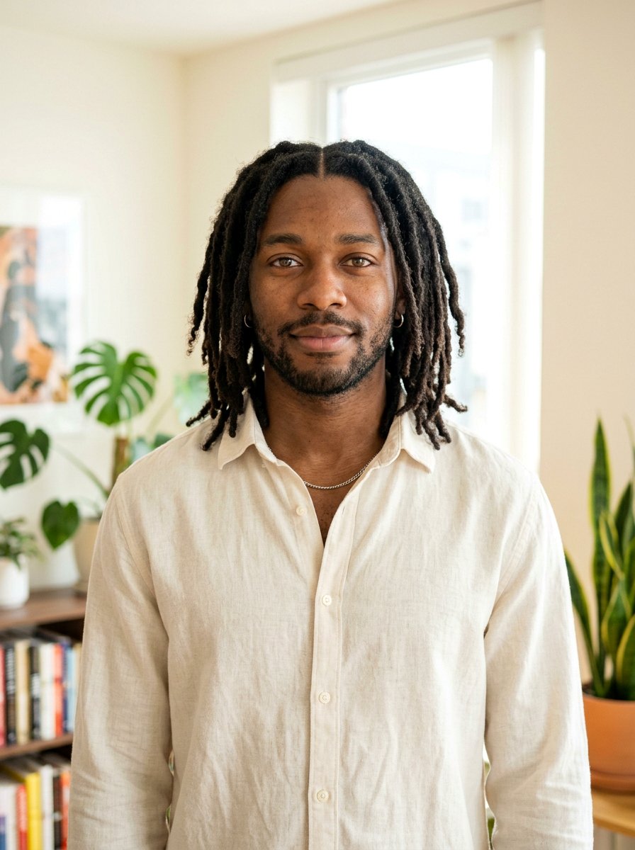 Semi Freeform Locs With Middle Part - 20 semi freeform loc styles men - 20 semi freeform loc styles men