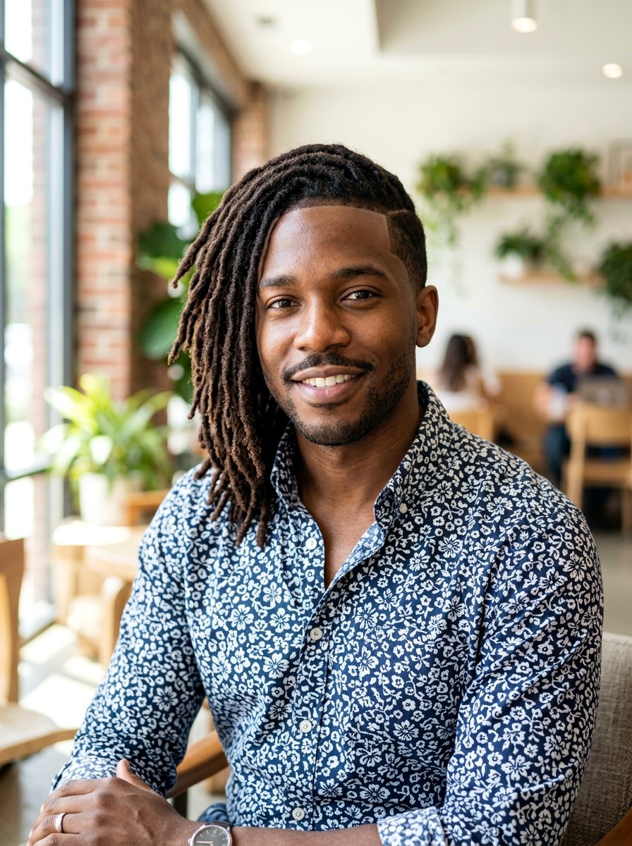 Semi Freeform Locs With Side Part - 20 semi freeform loc styles men - 20 semi freeform loc styles men